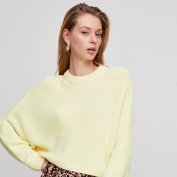 Aritzia Wilfred Mimi Sweater Fluro Lime/Yellow Small - Picture 8 of 8